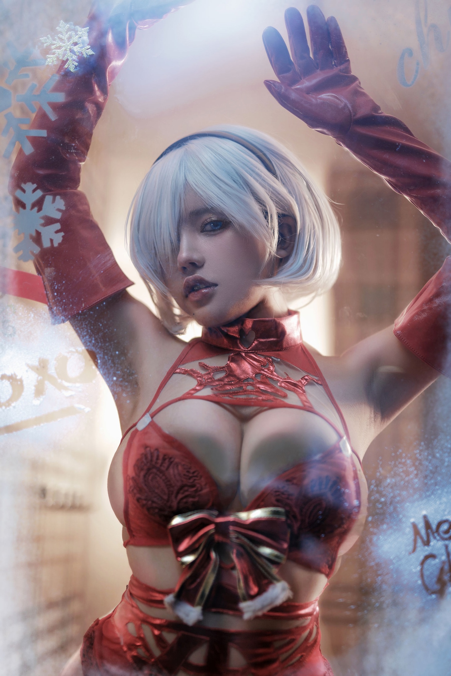 Косплей 2B в рождественском наряде из NieR Automata от Asmile一笑