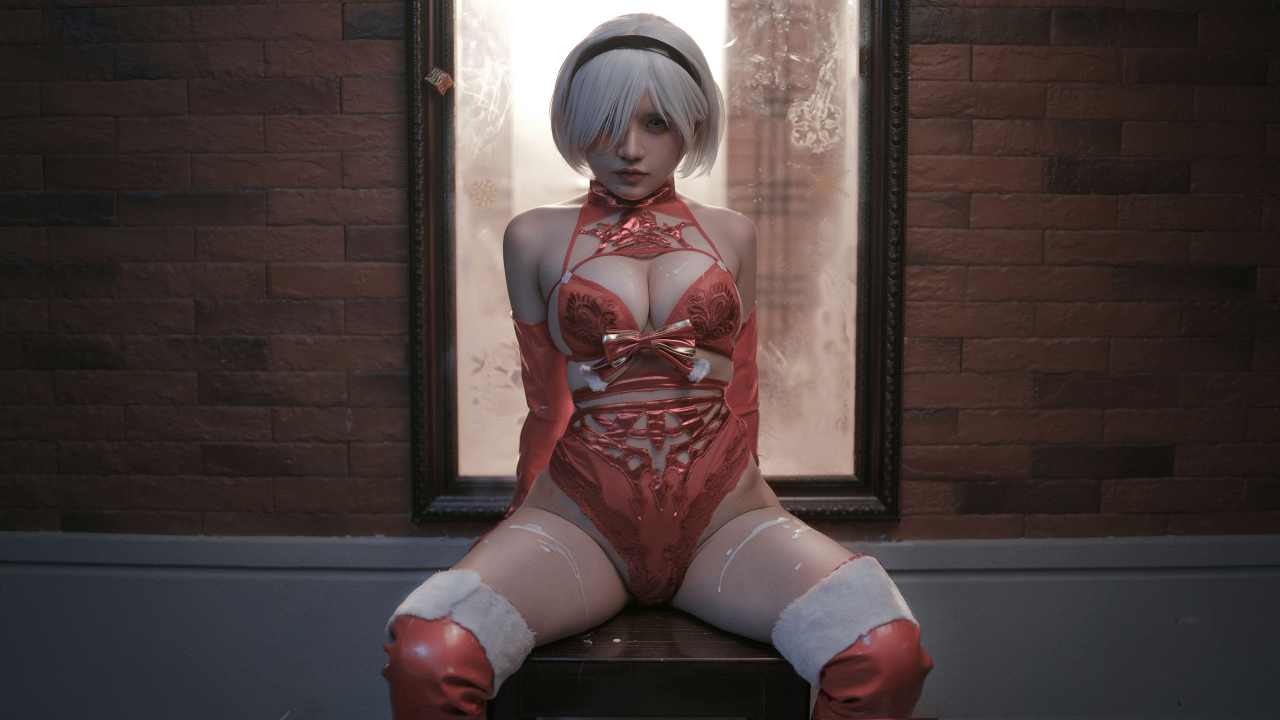 Косплей 2B в рождественском наряде из NieR Automata от Asmile一笑
