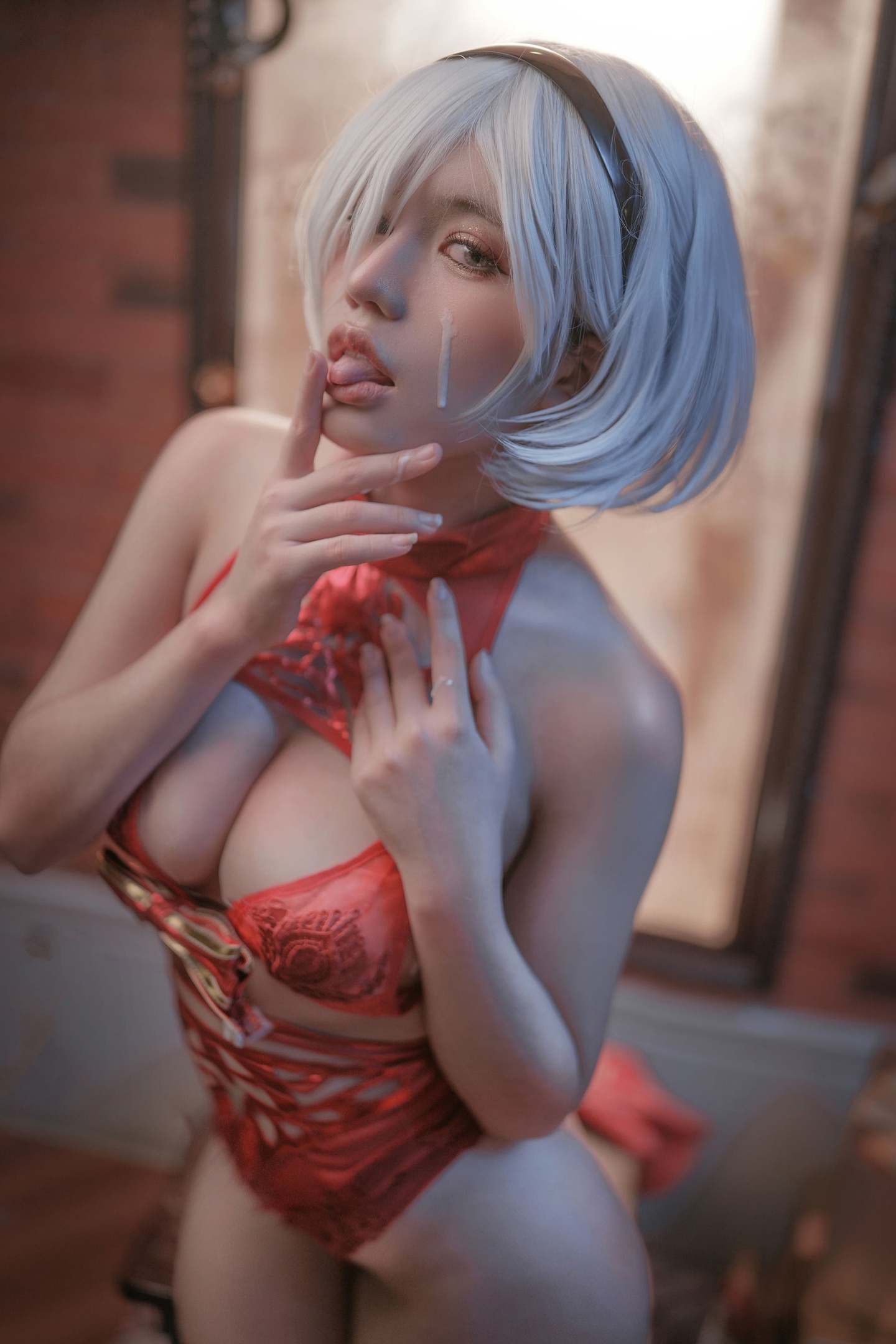 Косплей 2B в рождественском наряде из NieR Automata от Asmile一笑