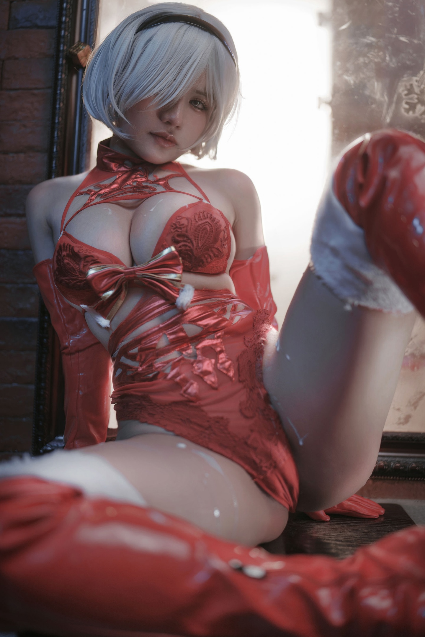 Seksualnyj kosplej 2b v rozhdestvenskom naryade iz nier automata ot asmile一笑 13