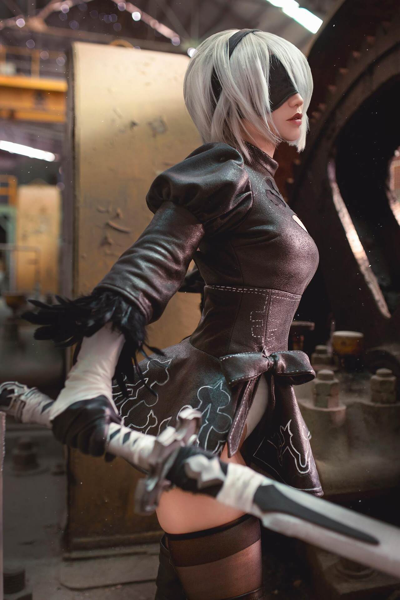Косплей 2B в разных костюмах и белье из NieR Automata от Chihiro Chang