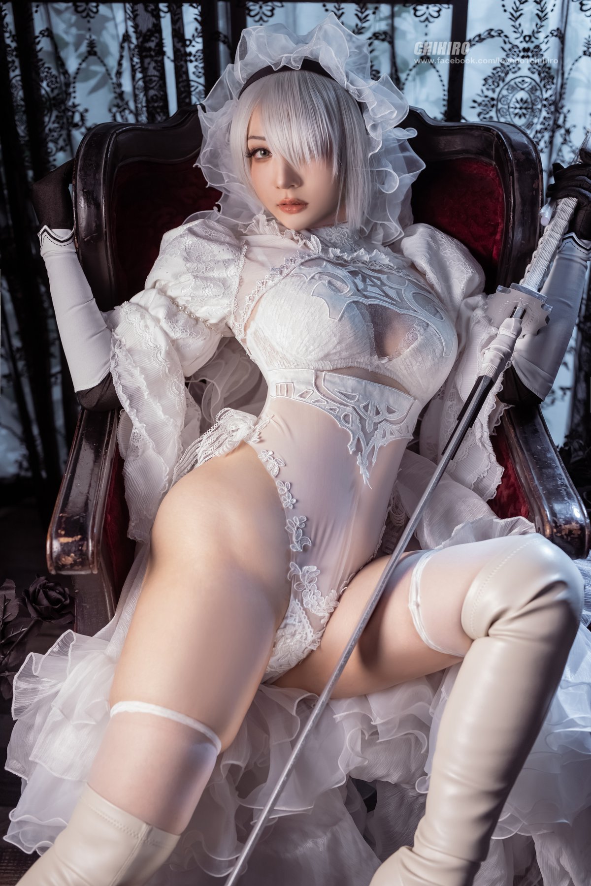 Косплей 2B в разных костюмах и белье из NieR Automata от Chihiro Chang
