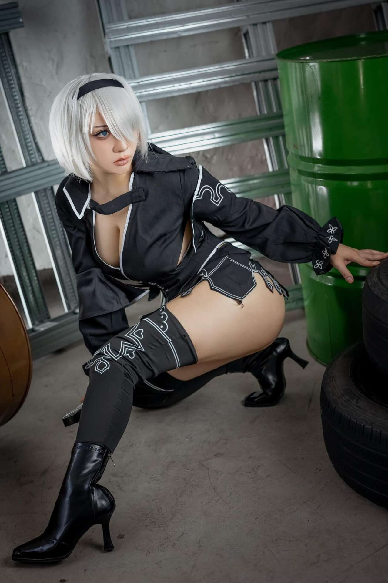 Косплей 2B в разных костюмах и белье из NieR Automata от Chihiro Chang
