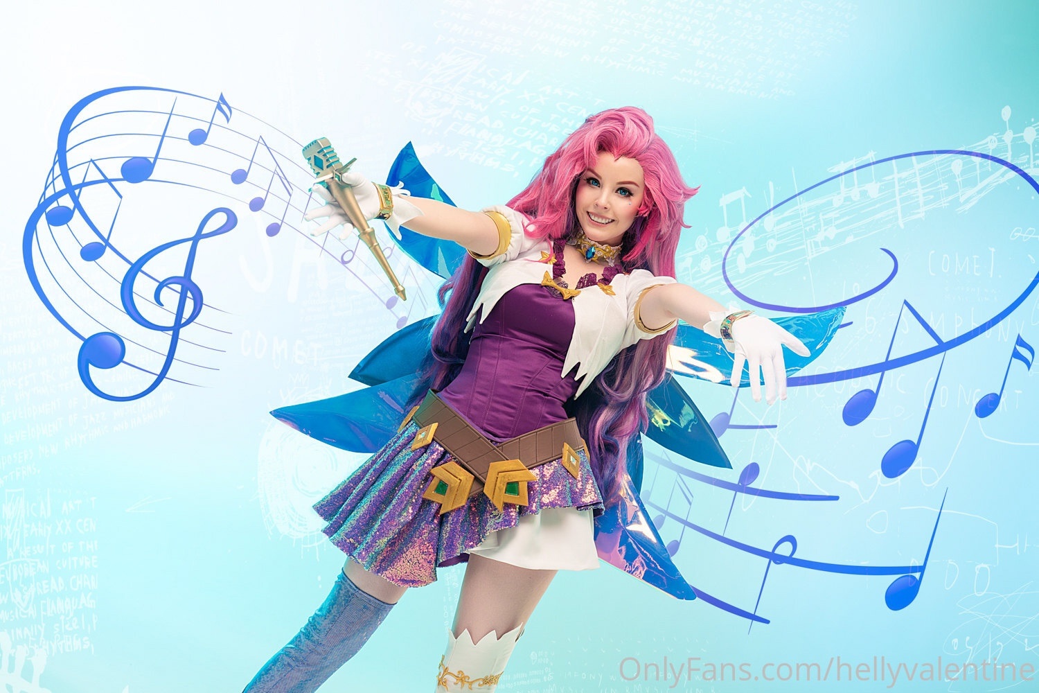 Косплей слышащий души других Seraphine из League of Legends от Helly Valentine