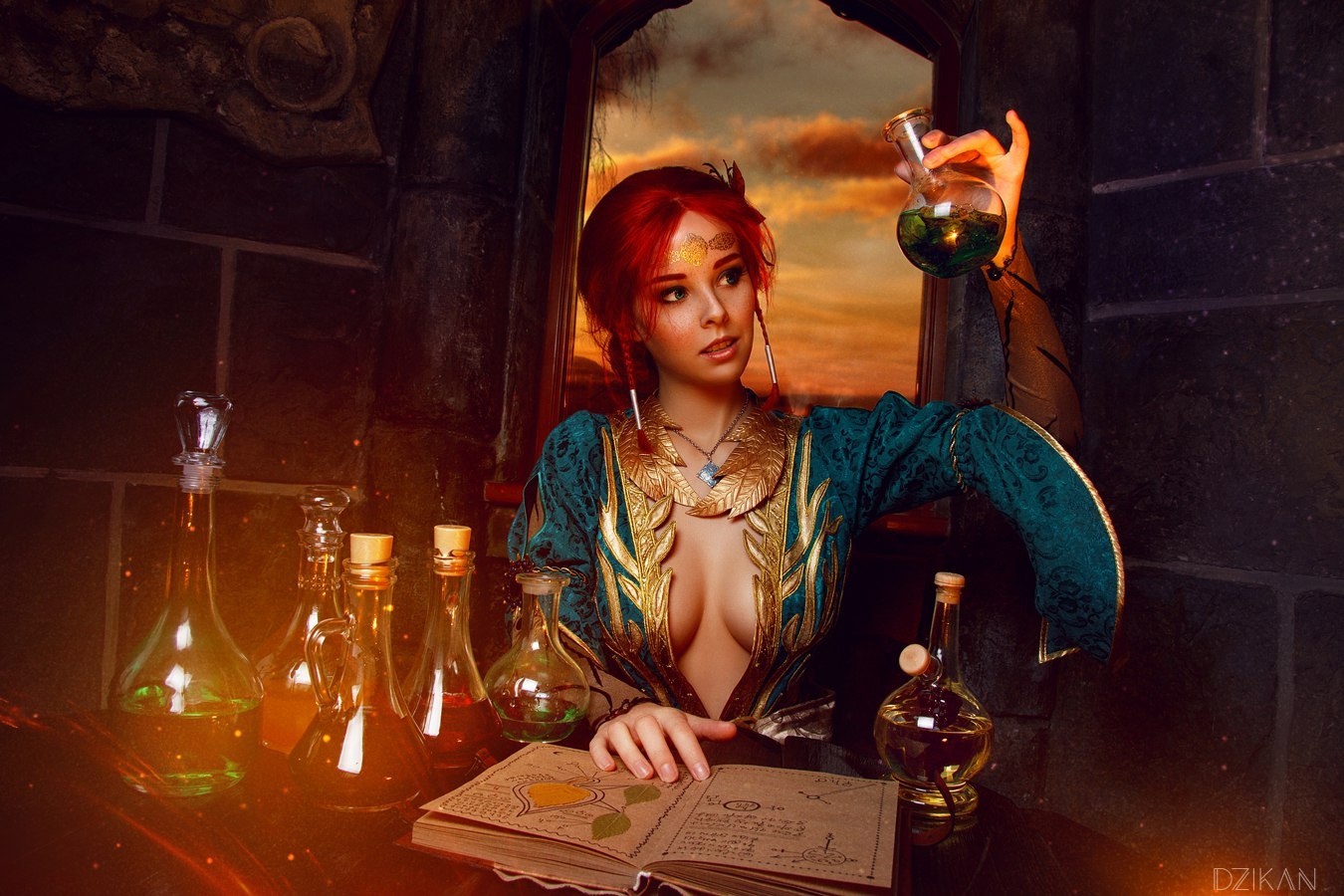 Косплей магички Triss Merigold из The Witcher 3: Wild Hunt от Helly Valentine