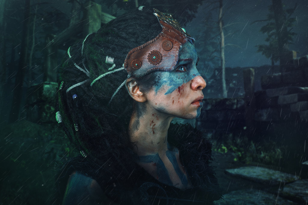 Косплей воительнице пикты Senua из Hellblade: Senua’s Sacrifice от Elena Samko