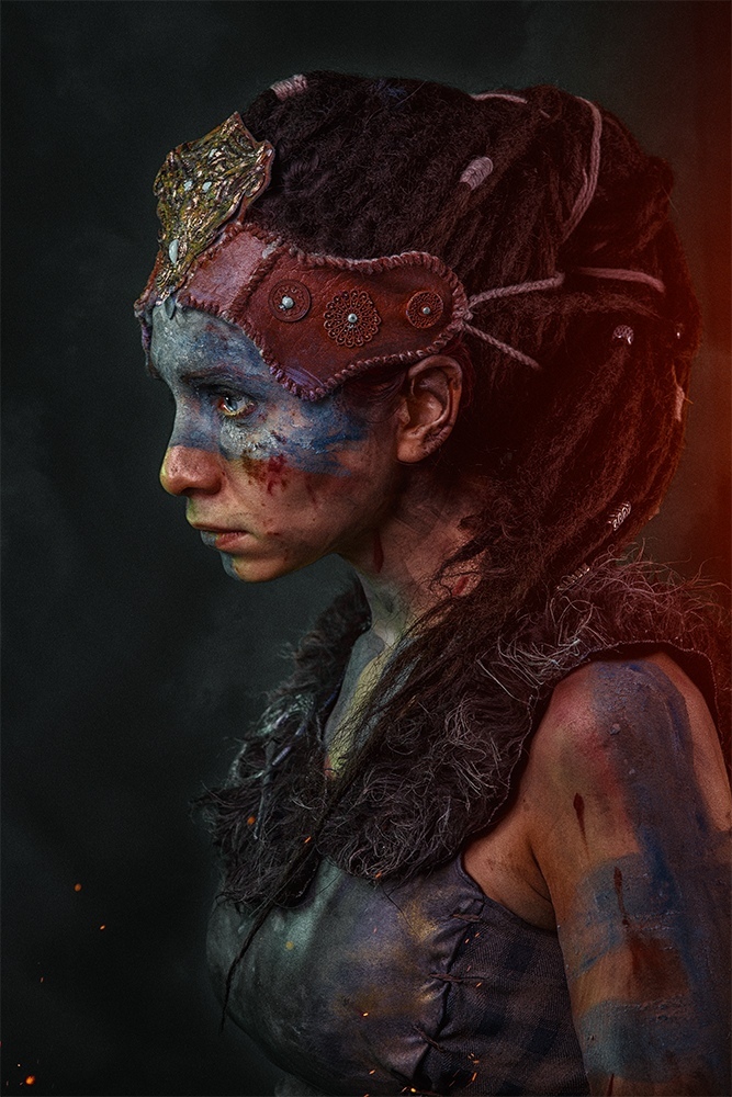 Косплей воительнице пикты Senua из Hellblade: Senua’s Sacrifice от Elena Samko