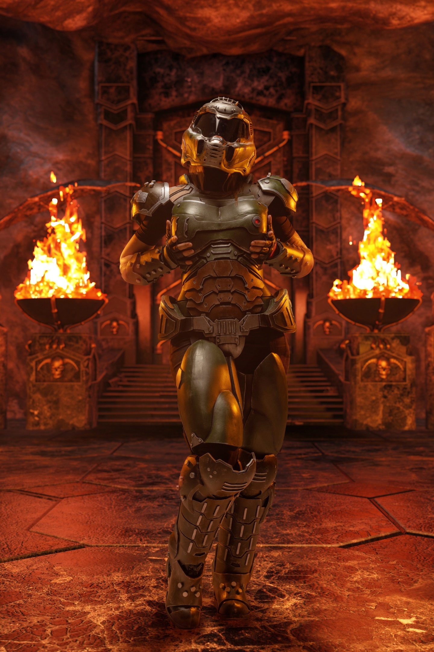 Косплей фем версии Doom Slayer из игр серии DOOM от Lera Himera