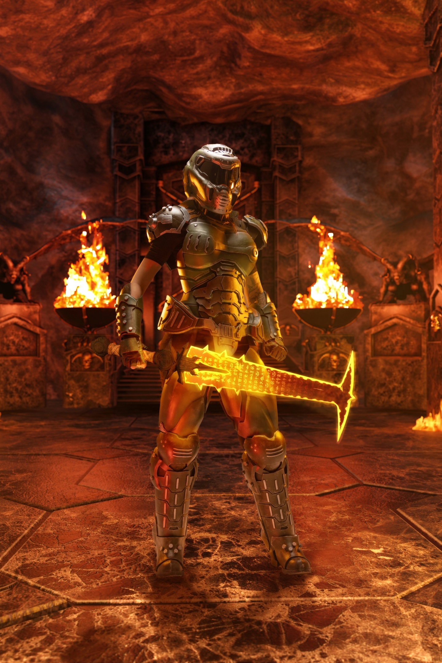 Косплей фем версии Doom Slayer из игр серии DOOM от Lera Himera