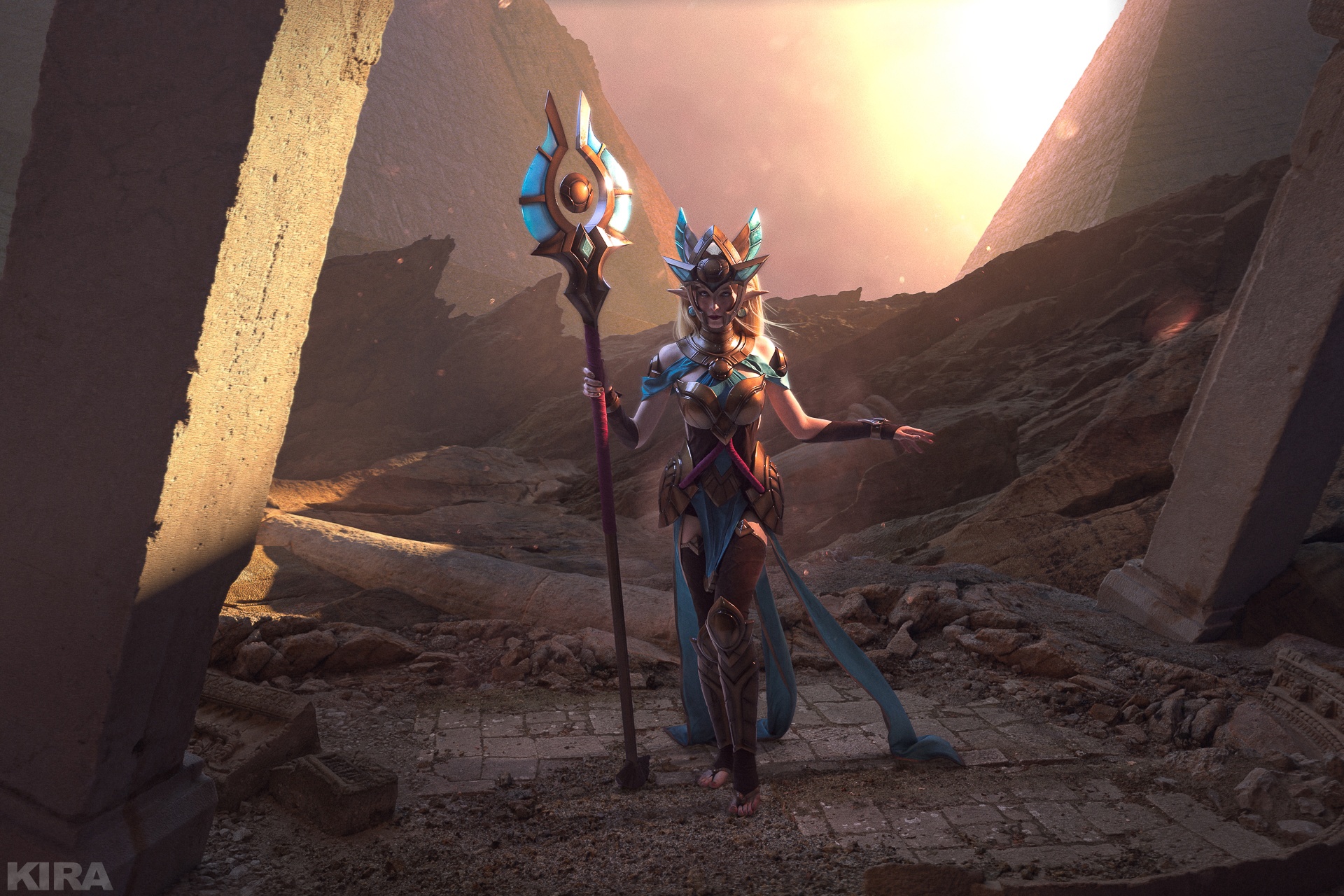 Косплей Janna в скине Guardin of the sands из League of Legends от Ulianna__m