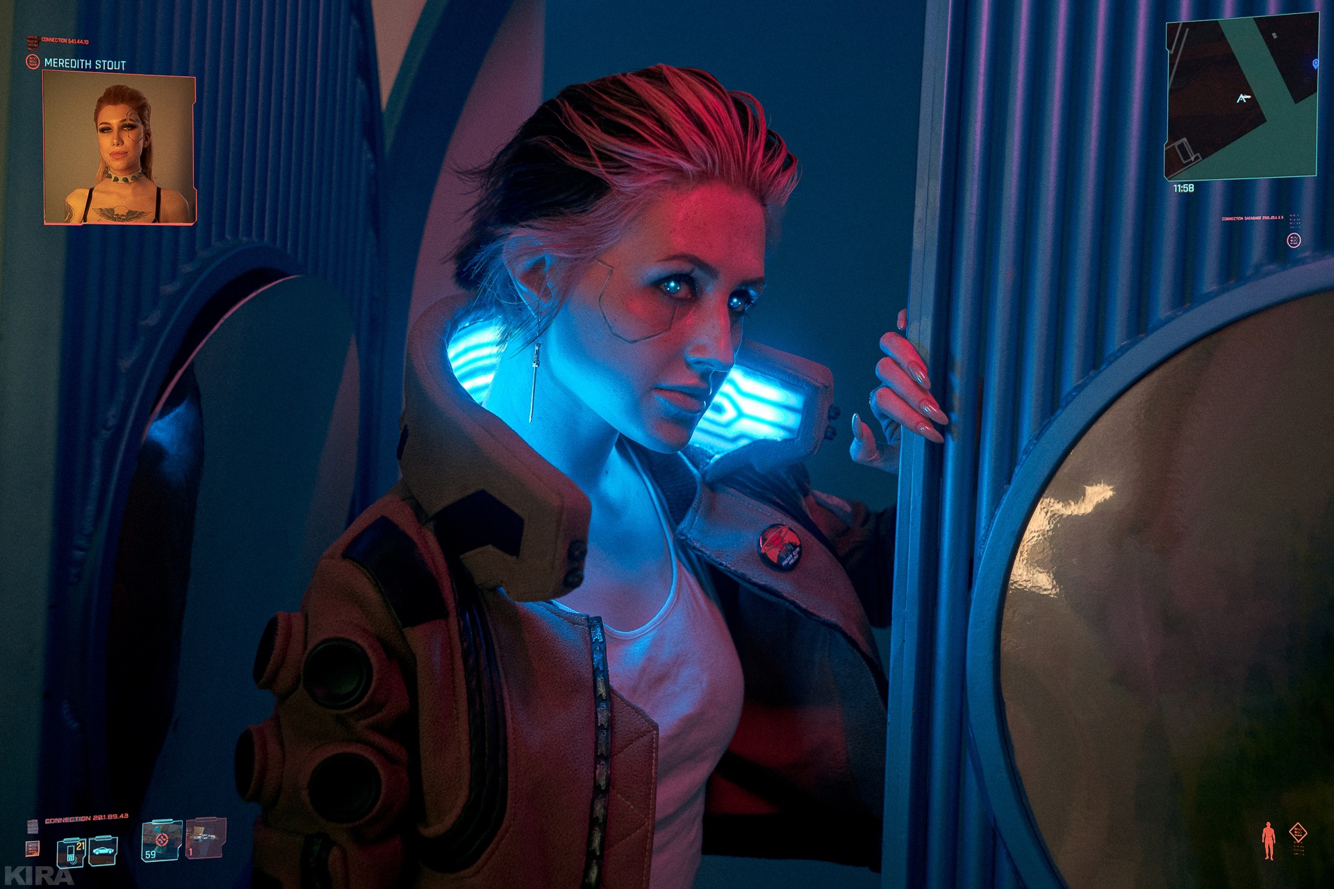 Косплей V и Meredith Stout из Cyberpunk 2077 от Alexandra Boychuk и Frau_Haku