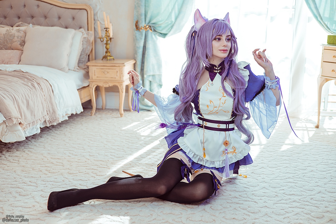 Косплей скептики Keqing из Genshin Impact от Fishy Cosplay 6
