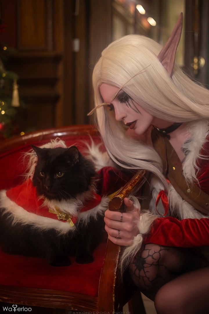 Косплей Sylvanas Windrunner в рождественском наряде из вселенной Warcraft от Waterloo 5